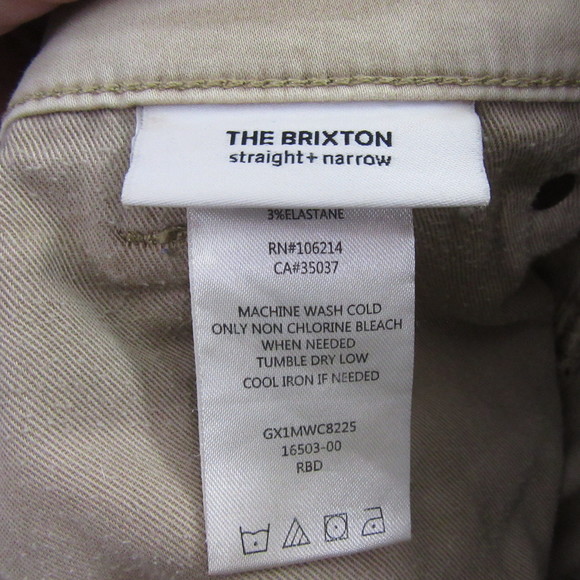Joe's Mens The Brixton Pants 34 x 31 Beige Straight Leg Narrow‎   Stretch - Picture 6 of 10